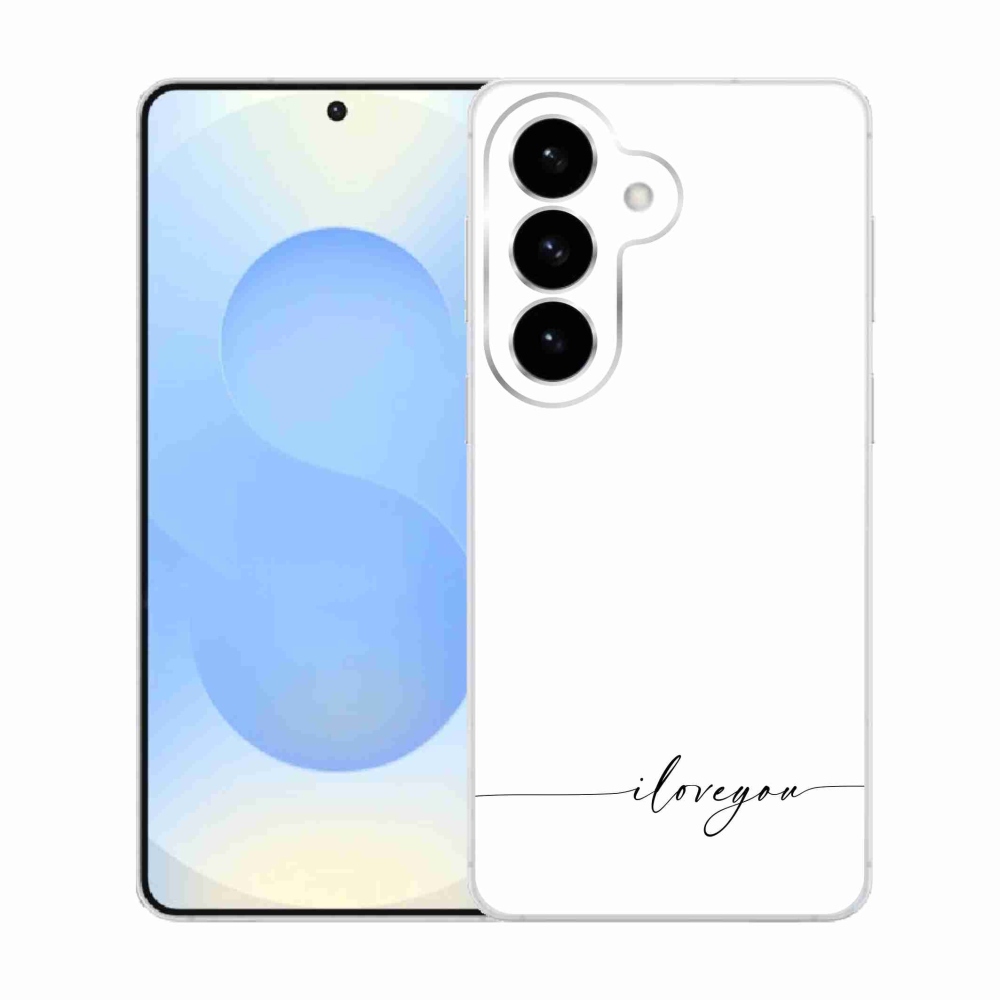 Gél borító mmCase Samsung Galaxy S26 készülékhez - I love you fehér háttérrel