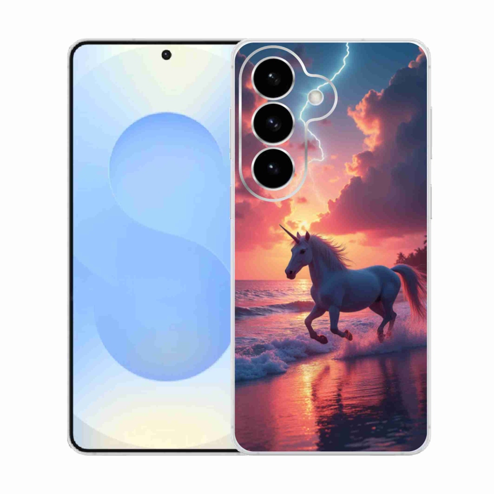 Gél borítás mmCase Samsung Galaxy S26 készülékhez - egyszarvú a tengerparton