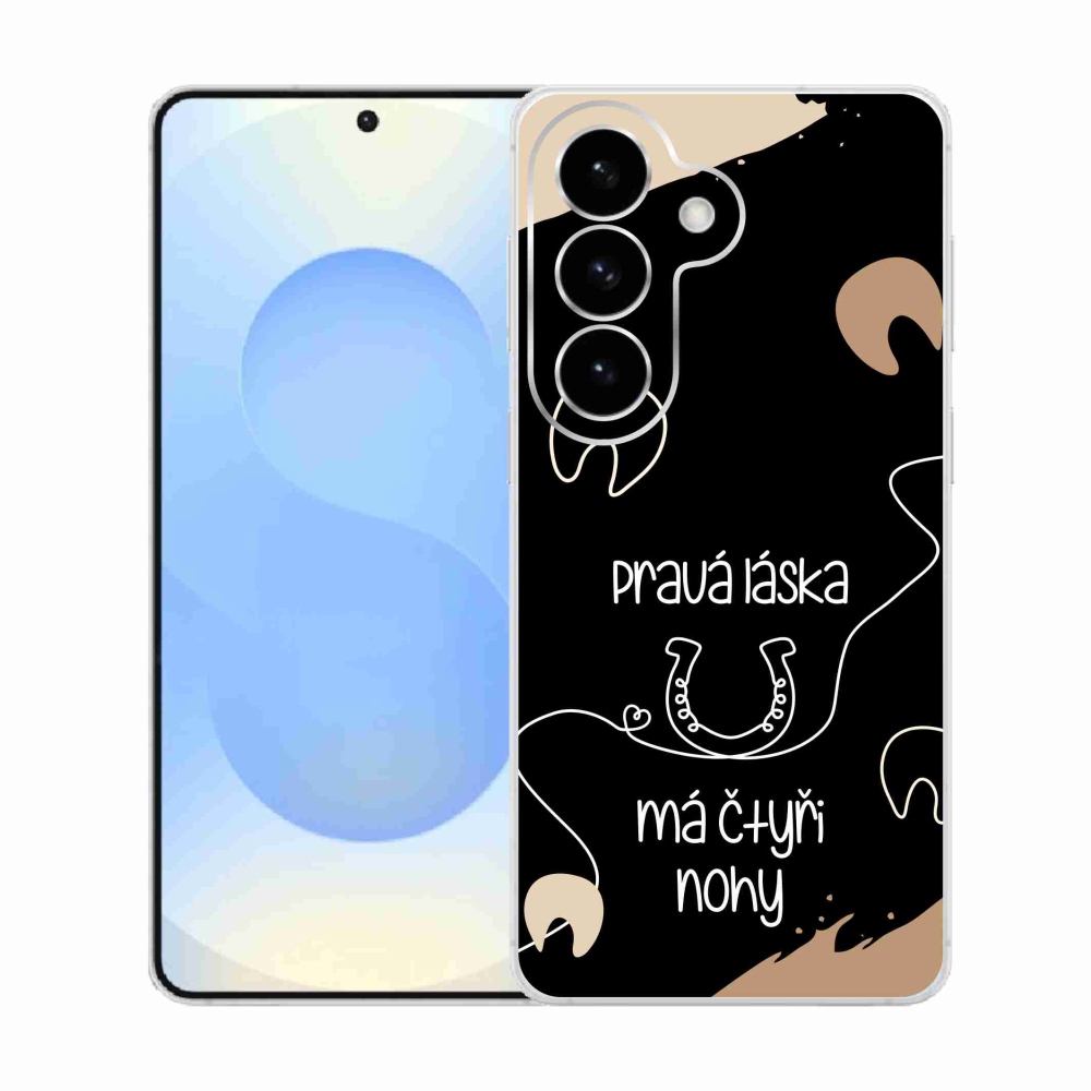 Gél borítás mmCase Samsung Galaxy S26 készülékhez - ló motívum fekete háttér