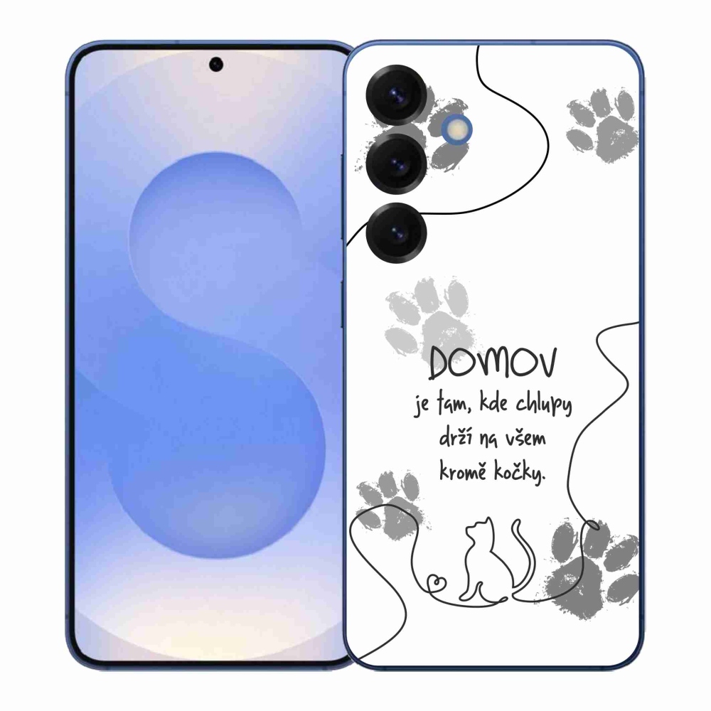 Gél borítás mmCase Samsung Galaxy S26+ készülékhez - macska motívum fehér háttérrel