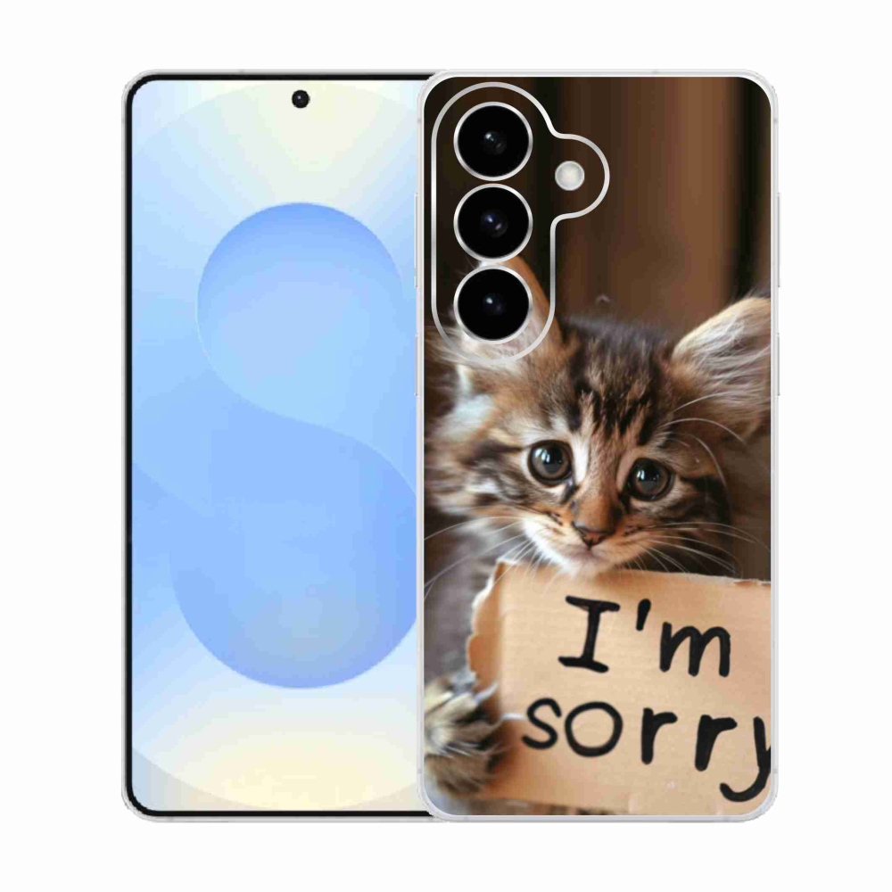 Gél borítás mmCase Samsung Galaxy S26 készülékhez - macska bocsánatkérése