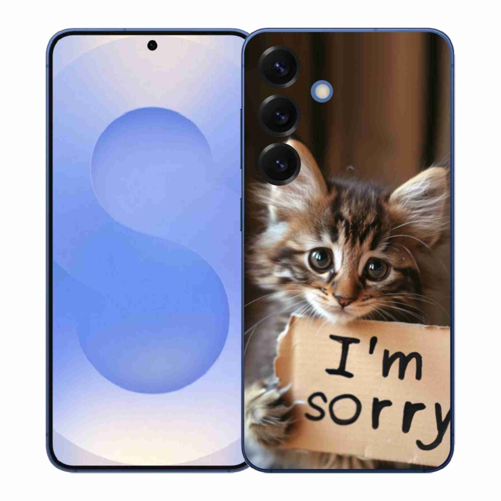 Gél borítás mmCase Samsung Galaxy S26+ készülékhez - macska bocsánatkérése