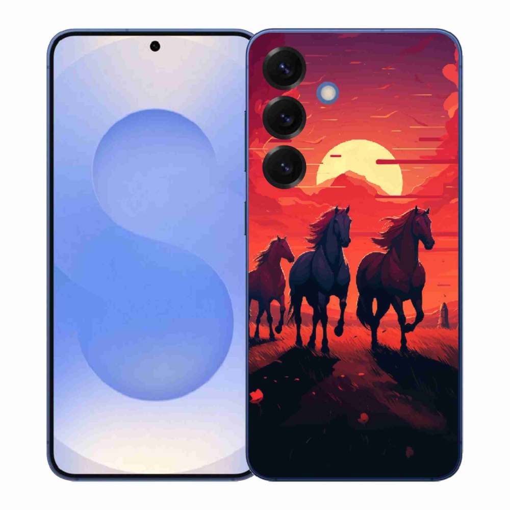 Gél borítás mmCase Samsung Galaxy S26+ - lovak és naplemente