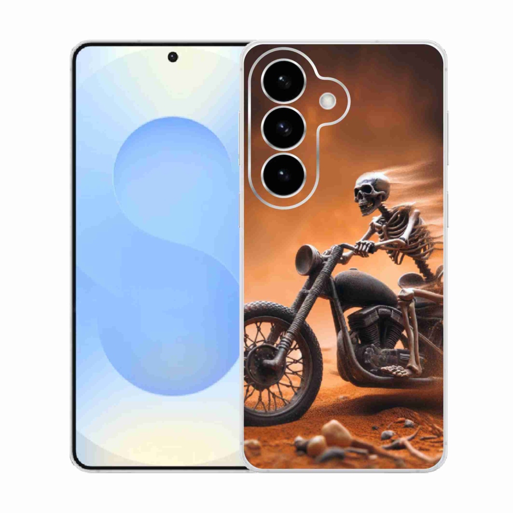 Gél borítás mmCase Samsung Galaxy S26 készülékhez - csontváz egy motorkerékpáron