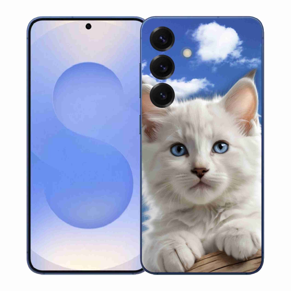 Gél borítás mmCase Samsung Galaxy S26+ készülékhez - cica és felhők