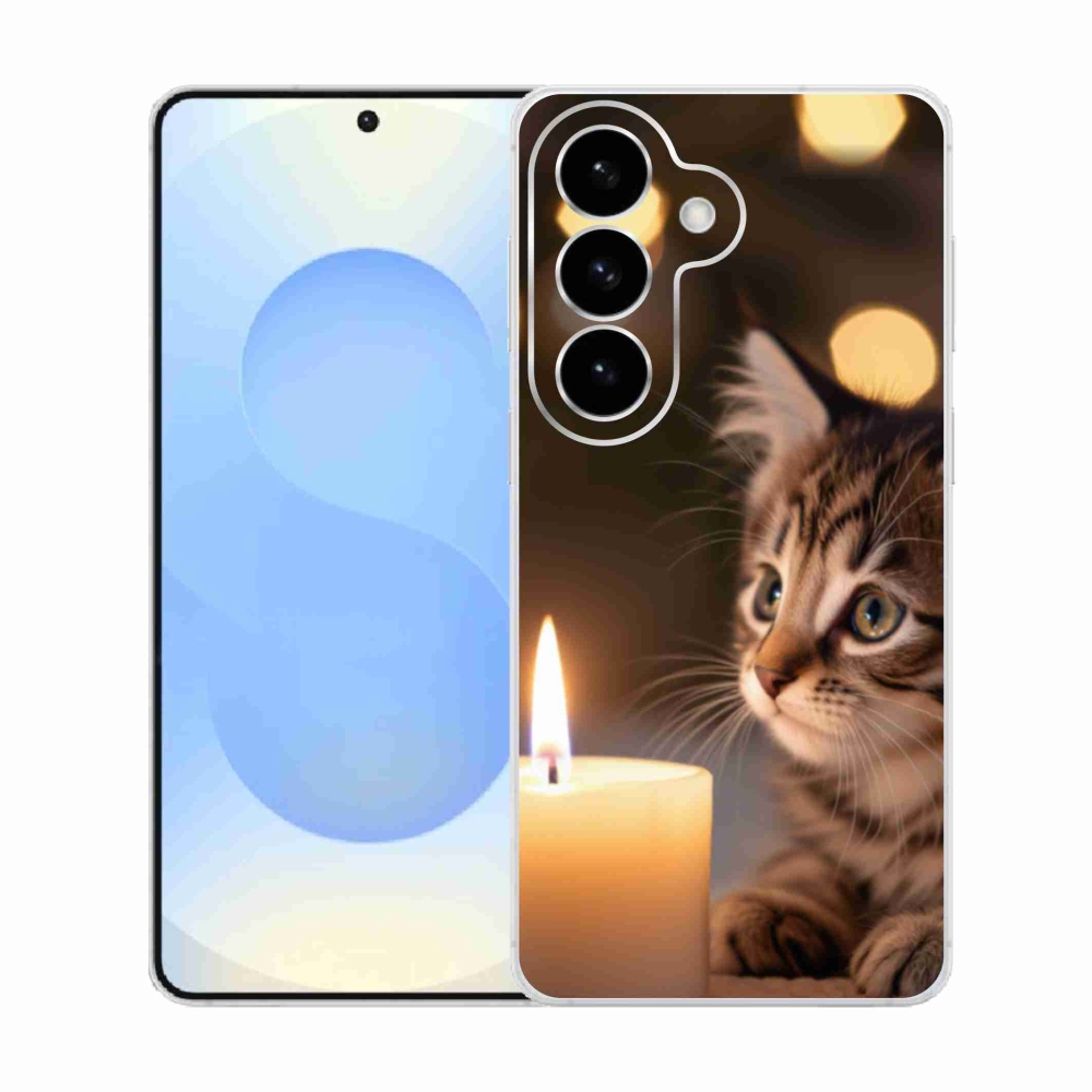 Gél borítás mmCase Samsung Galaxy S26 készülékhez - cica és gyertya