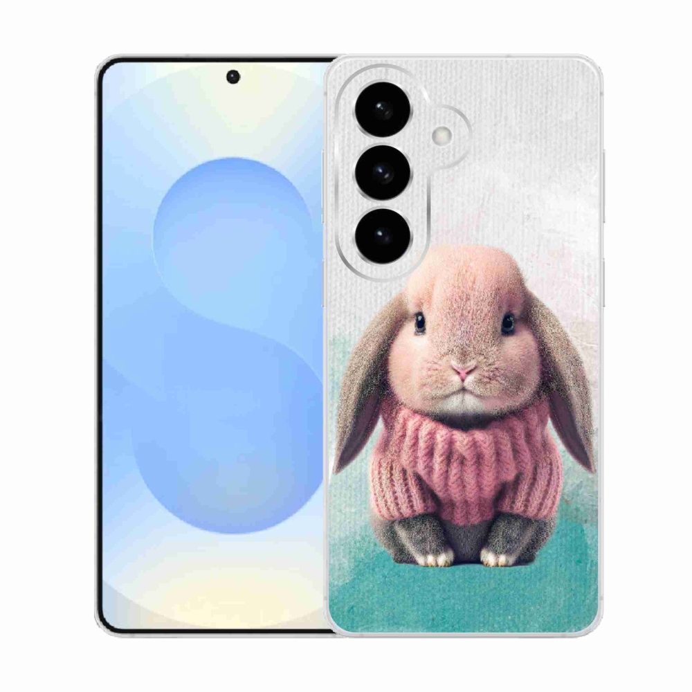 Gél borítás mmCase Samsung Galaxy S26 - nyúl pulóverben - Samsung Galaxy S26 - nyúl pulóverben