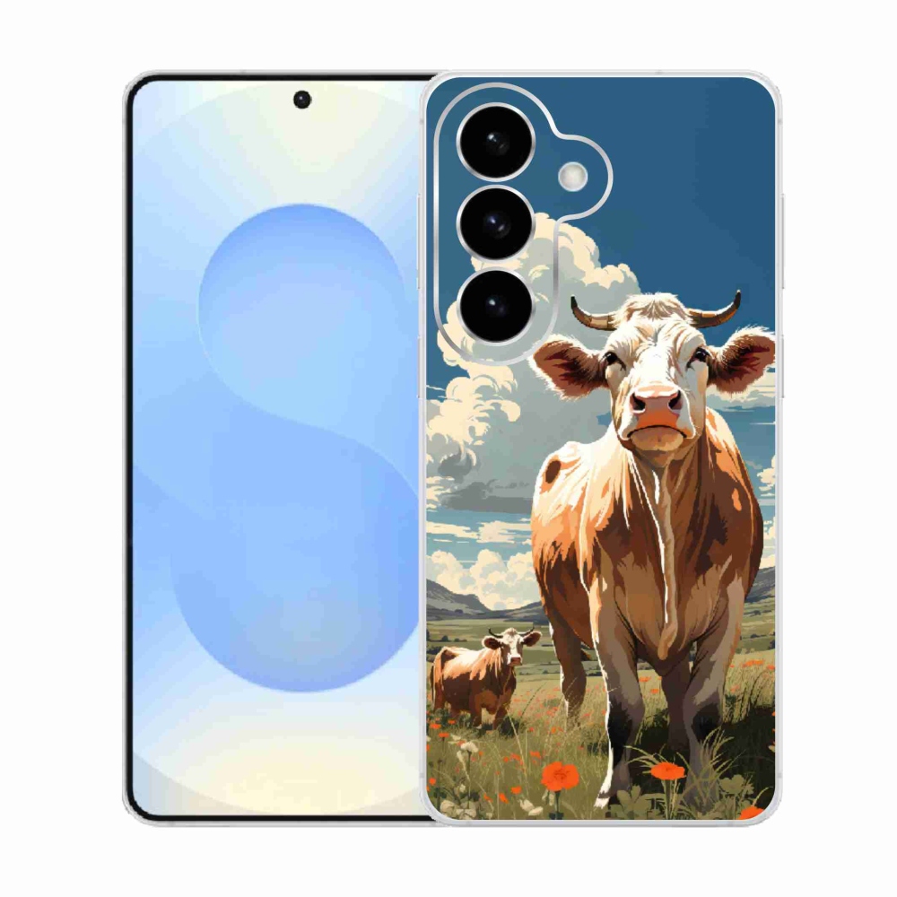 Zselés borítás mmCase Samsung Galaxy S26 készülékhez - tehenek a réten