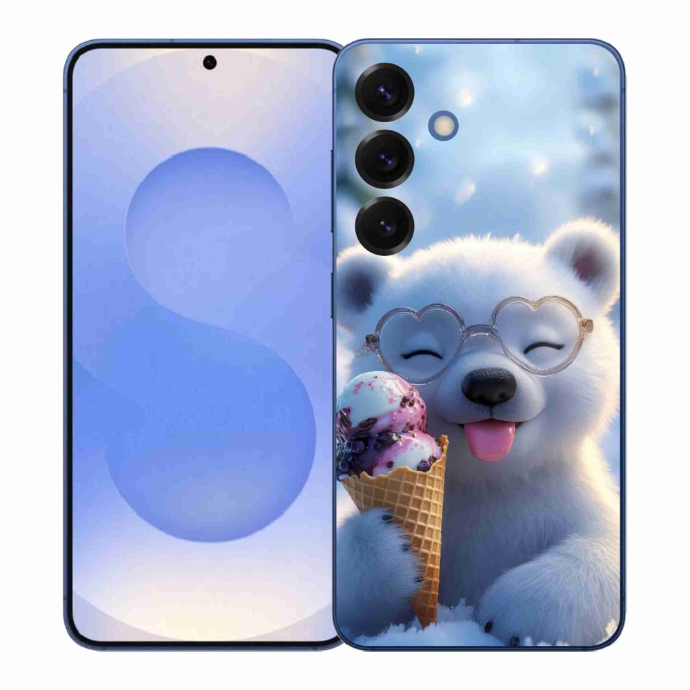 Gél borítás mmCase Samsung Galaxy S26+ készülékhez - mackó fagylalttal