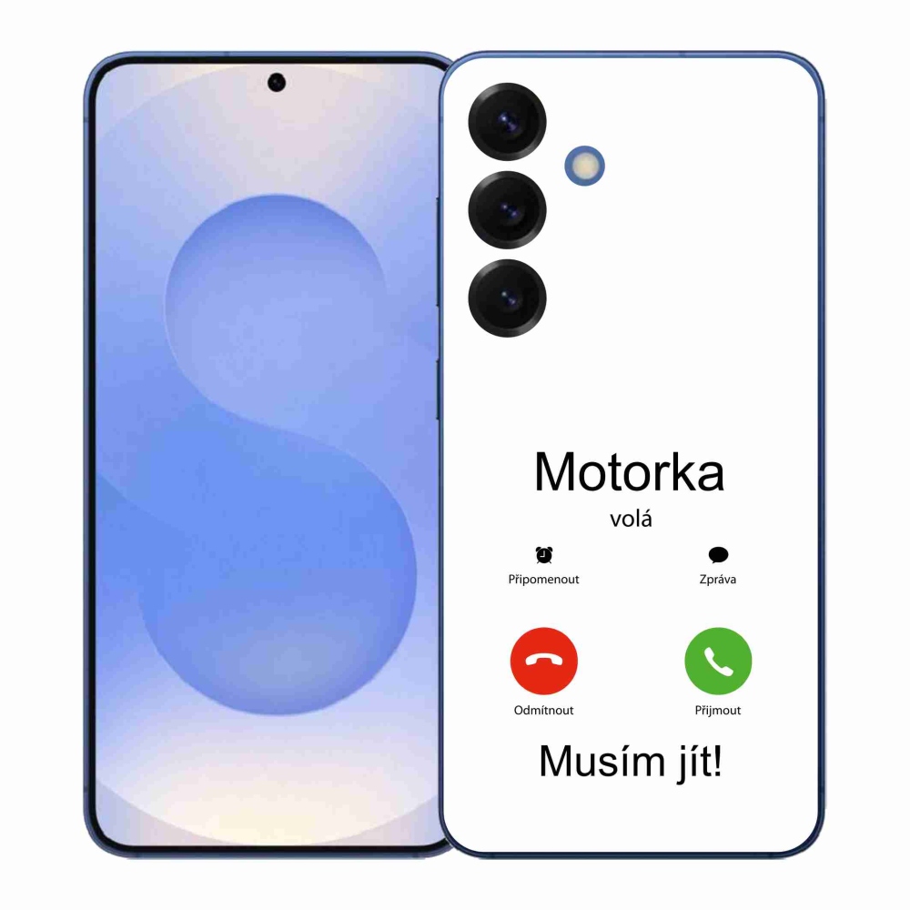 Gél borítás mmCase Samsung Galaxy S26+ készülékhez - motoros hívások fehér háttérrel