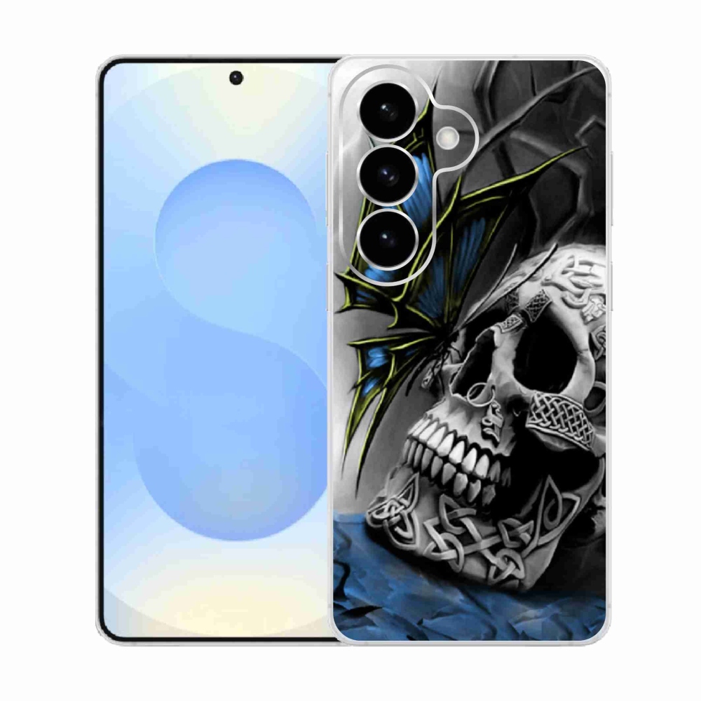 Gél borítás mmCase Samsung Galaxy S26 készülékhez - pillangó és koponya