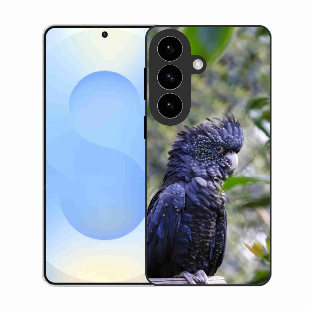 Zselés borítás mmCase Samsung Galaxy S26 készülékhez - papagáj kakadu fekete