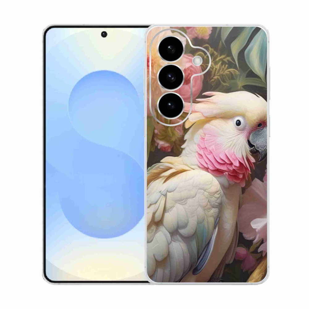 Zselés borítás mmCase Samsung Galaxy S26 készülékhez - papagáj kakadu rózsaszín 2