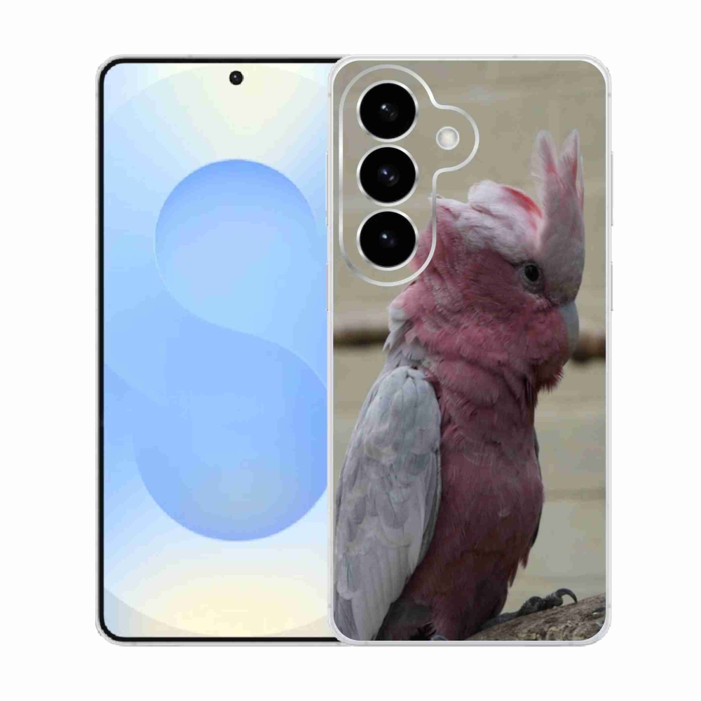 Zselés borítás mmCase Samsung Galaxy S26 készülékhez - papagáj kakadu rózsaszínű