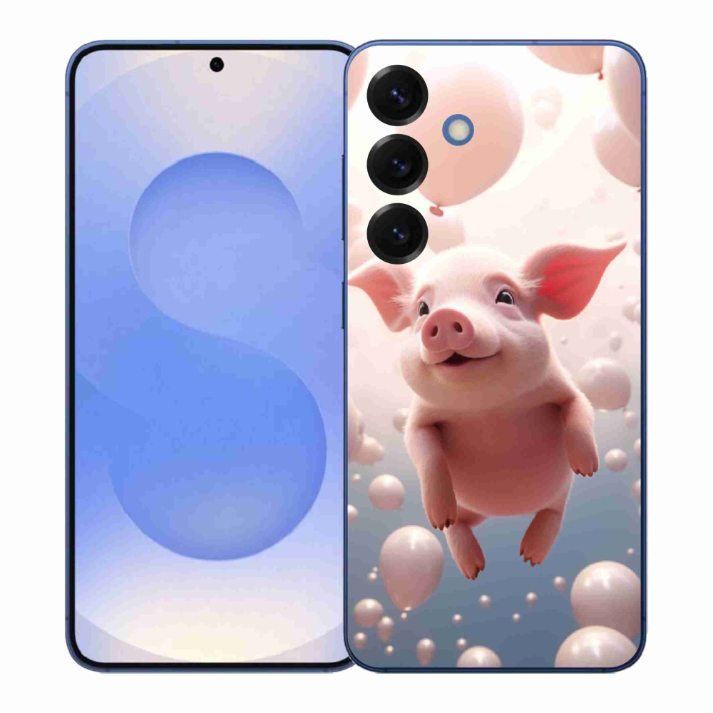 Gél borítás mmCase Samsung Galaxy S26+ készülékhez - malac lufikkal