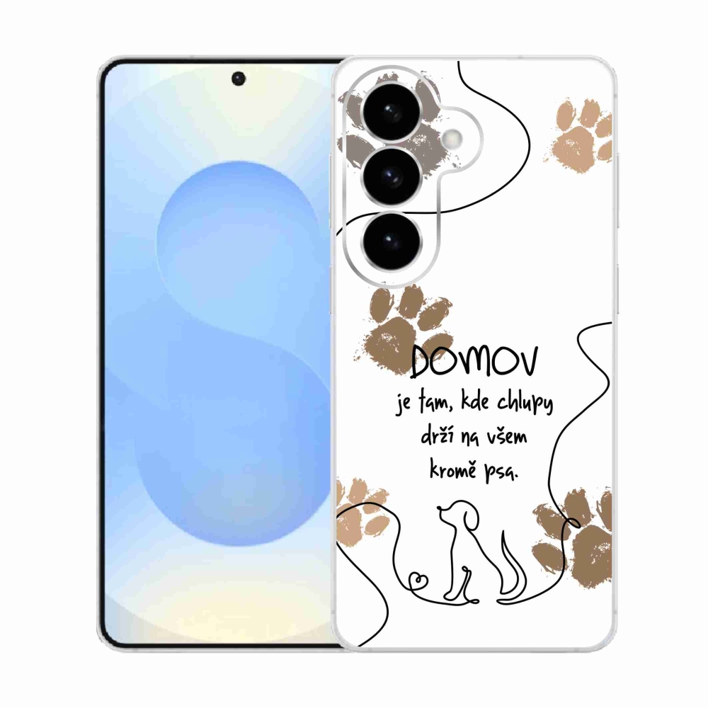 Gél borítás mmCase Samsung Galaxy S26 készülékhez - kutya motívum fehér háttérrel