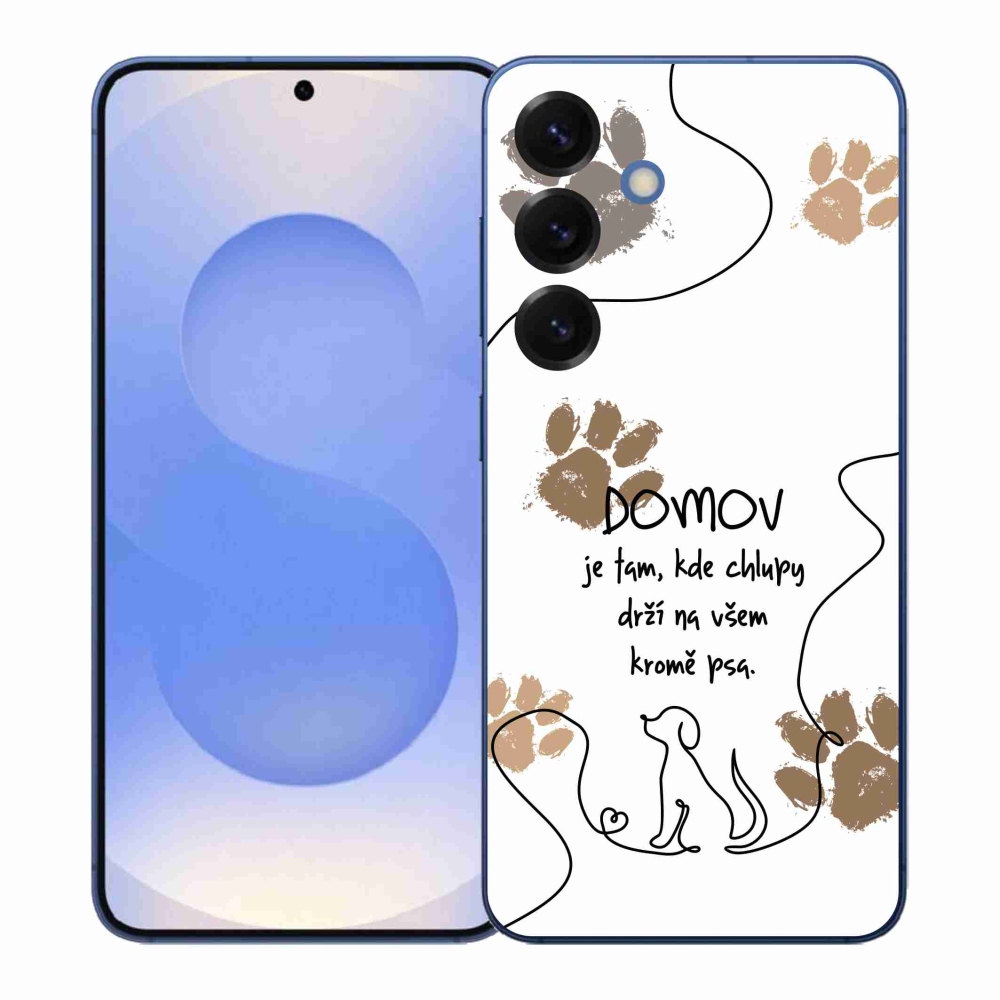 Gél borítás mmCase Samsung Galaxy S26+ készülékhez - kutyás motívum fehér háttérrel