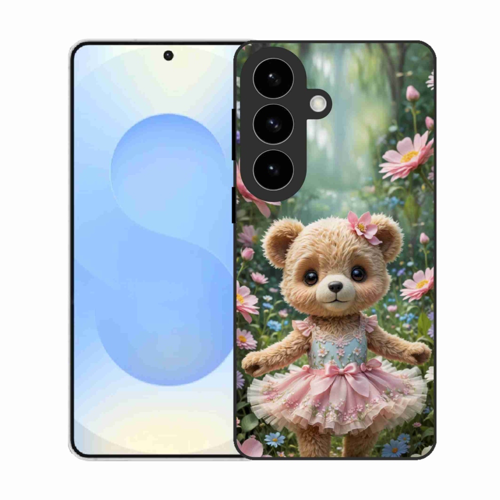 Gél borítás mmCase Samsung Galaxy S26 készülékhez - aranyos mackó virágokkal