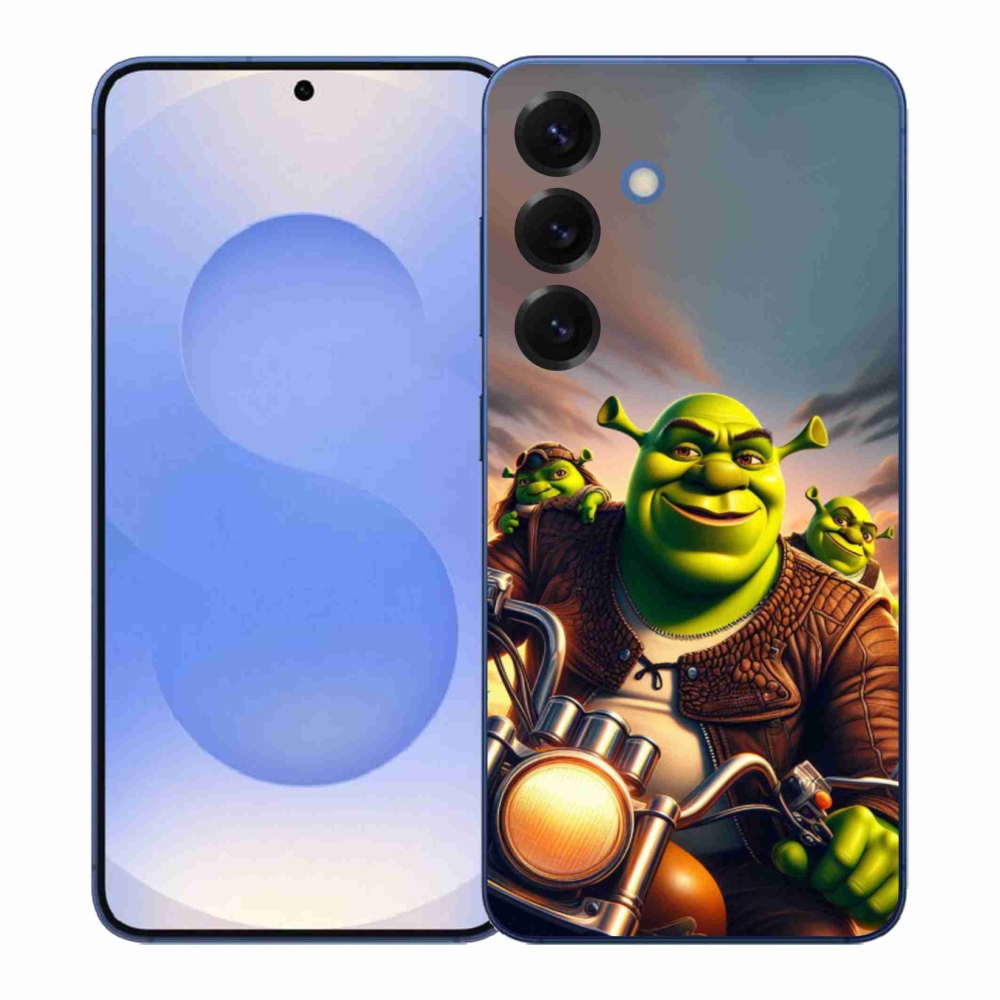 Zselés borítás mmCase Samsung Galaxy S26+ készülékhez - Shrek egy motorkerékpáron