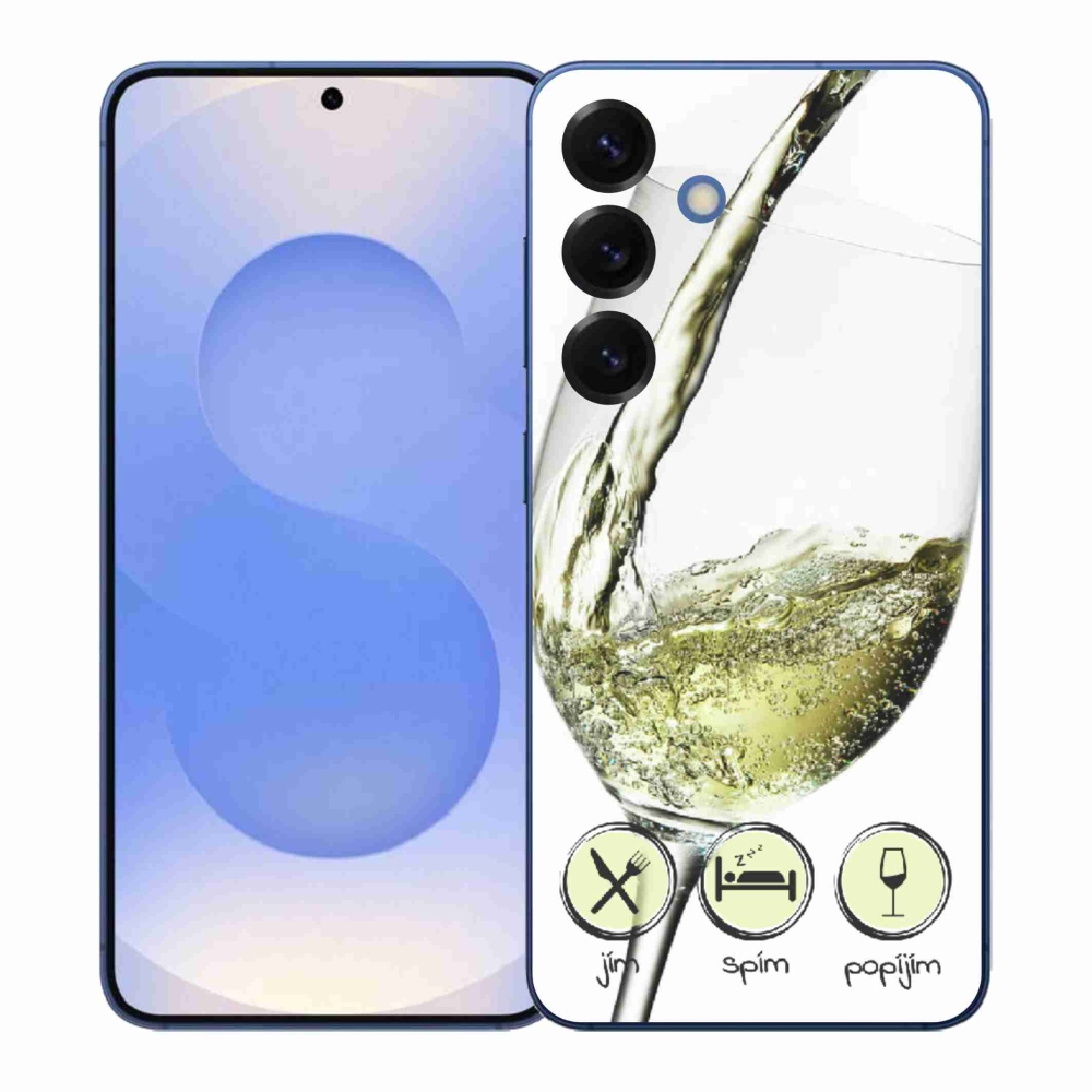 Gél borítás mmCase Samsung Galaxy S26+ készülékhez - borospohár fehér