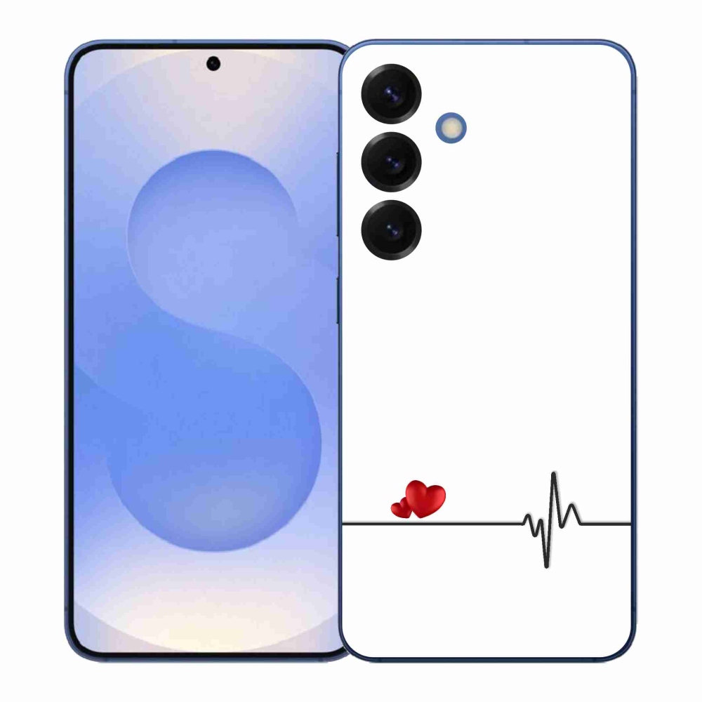 Gél borító mmCase Samsung Galaxy S26+ készülékhez - szív és szívverés fehér háttérrel