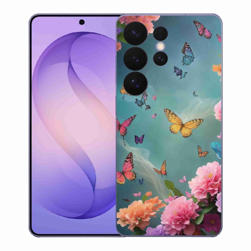 Gél borítás mmCase Samsung Galaxy S26 Ultra - színes virágok és pillangók