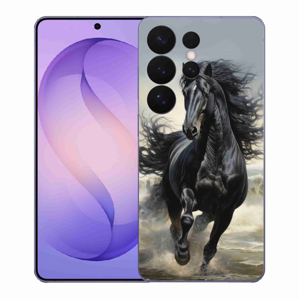 Gél borítás mmCase Samsung Galaxy S26 Ultra - fekete futó ló