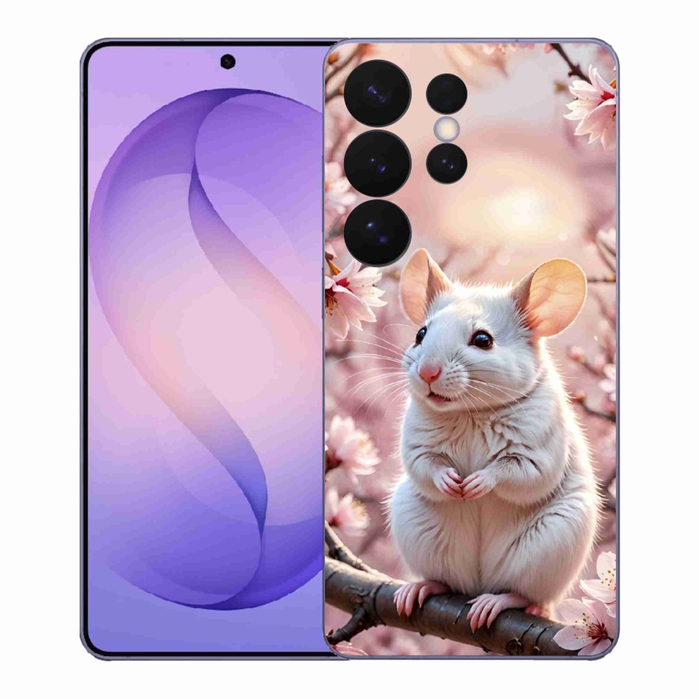 Zselés borítás mmCase Samsung Galaxy S26 Ultra - fehér egér az ágon