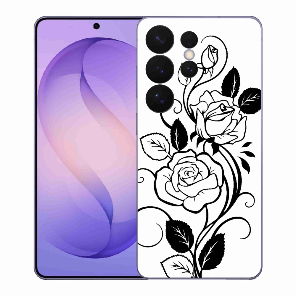 Zselés borítás mmCase Samsung Galaxy S26 Ultra - fekete és fehér rózsa