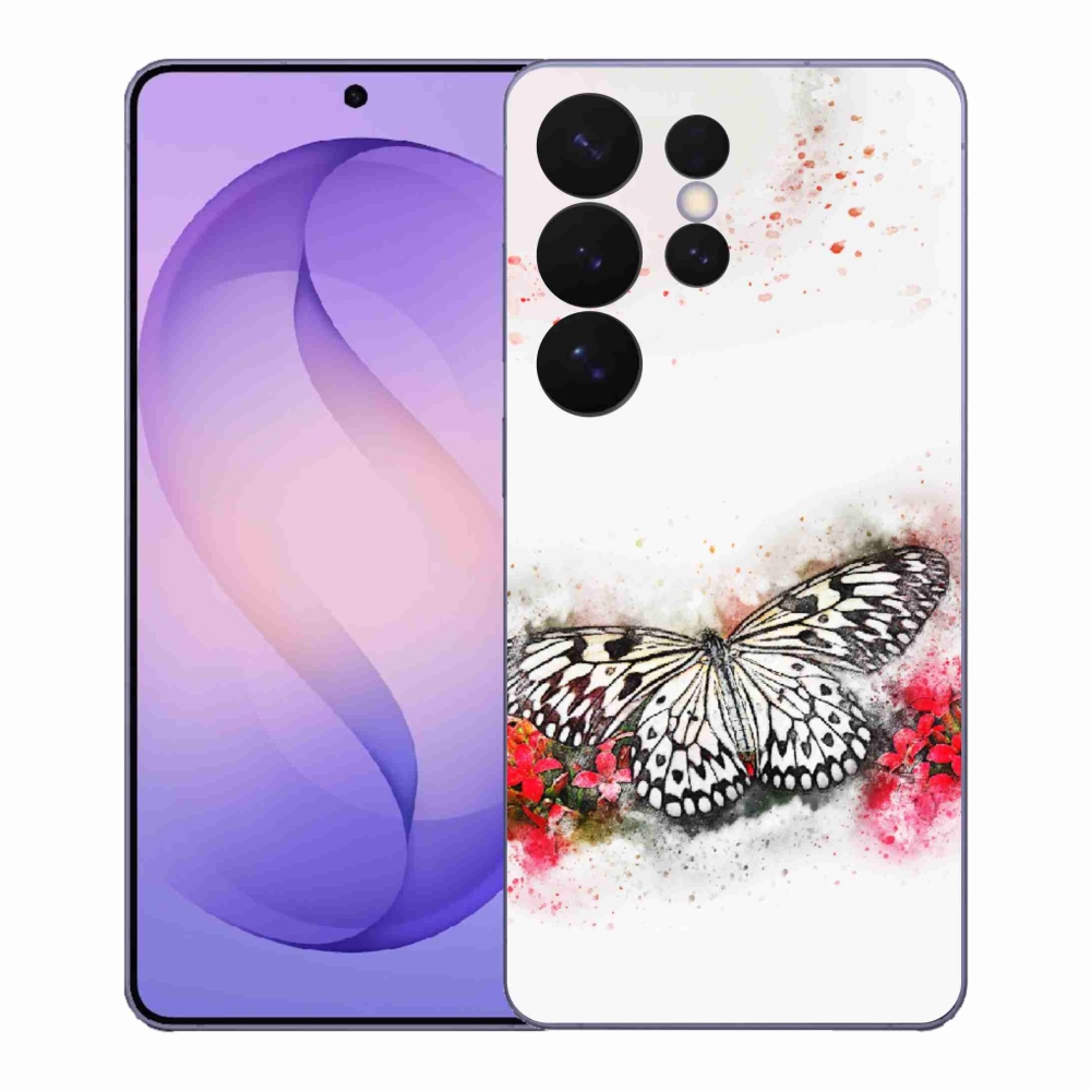 Zselés borítás mmCase Samsung Galaxy S26 Ultra - fekete-fehér pillangó