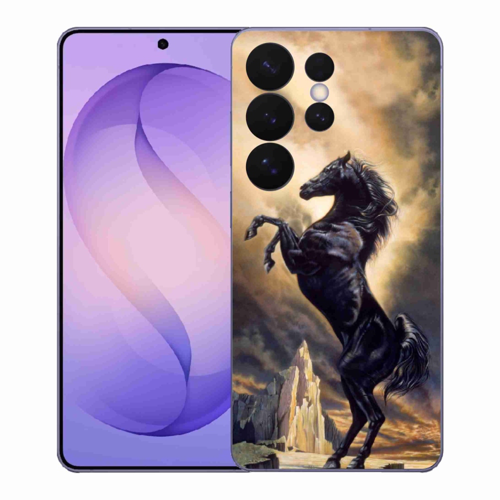 Zselés borítás mmCase Samsung Galaxy S26 Ultra - fekete rajzfilm lóhoz