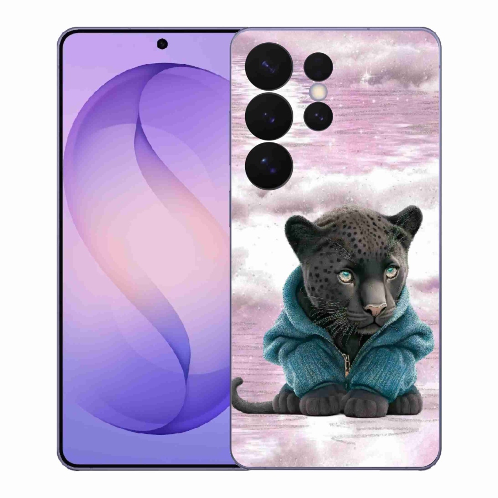 Gél borítás mmCase Samsung Galaxy S26 Ultra készülékhez - fekete párduc pulóverben