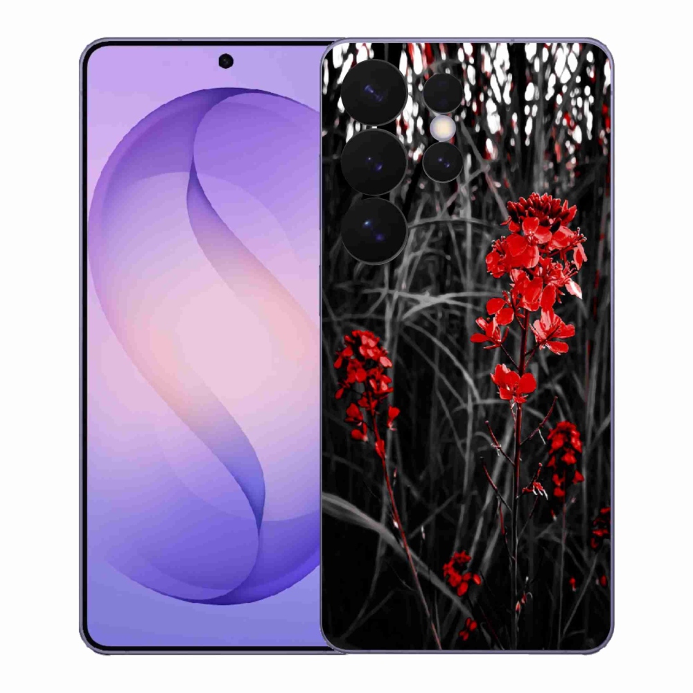 Gél borítás mmCase Samsung Galaxy S26 Ultra - piros növényhez