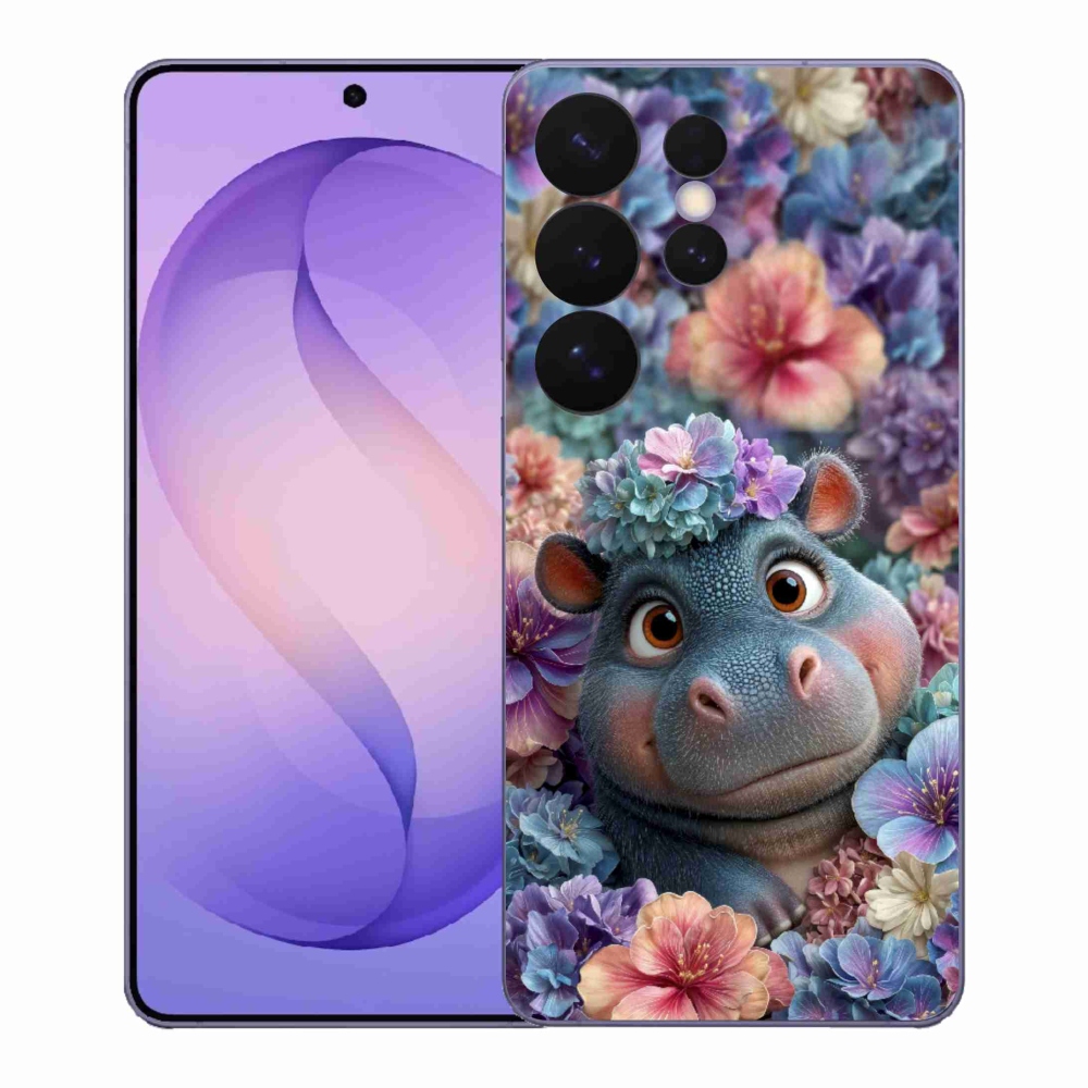 Gél borító mmCase Samsung Galaxy S26 Ultra készülékhez - víziló virágokban