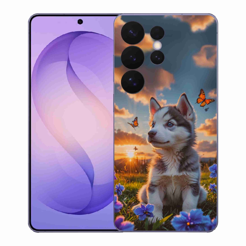 Gél borítás mmCase Samsung Galaxy S26 Ultra készülékhez - husky a naplementében