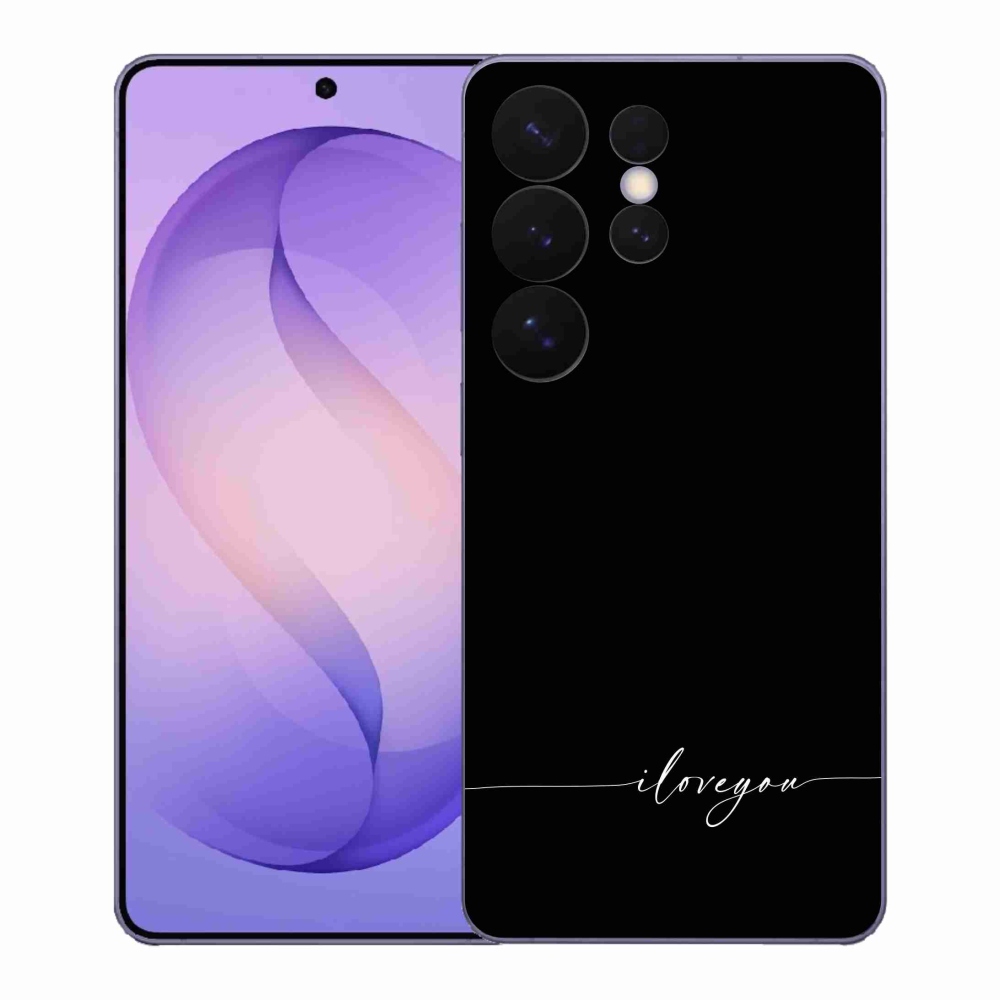 Gél borítás mmCase Samsung Galaxy S26 Ultra - I love you fekete háttérrel