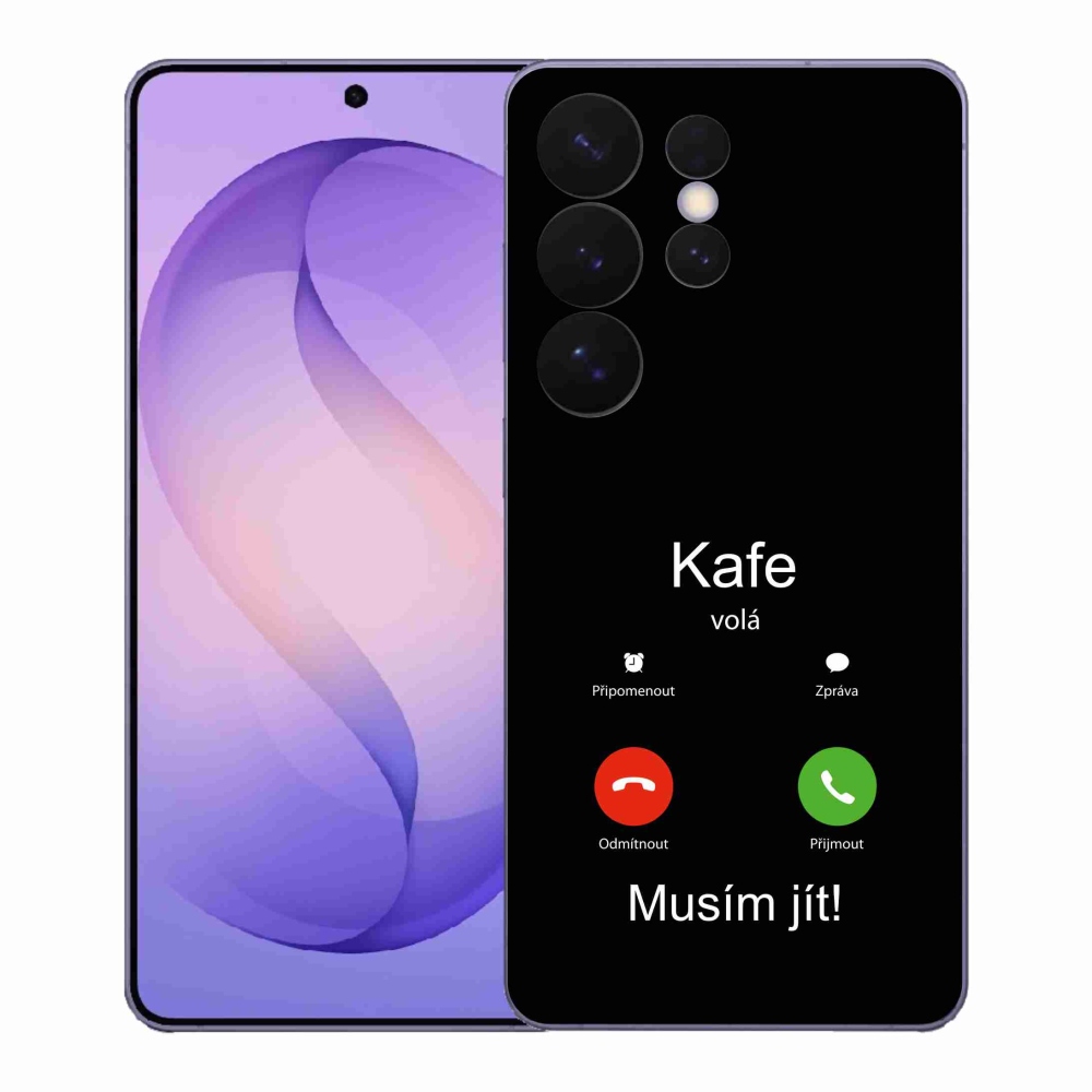 Gél borító mmCase Samsung Galaxy S26 Ultra - kávé hívó fekete háttérrel