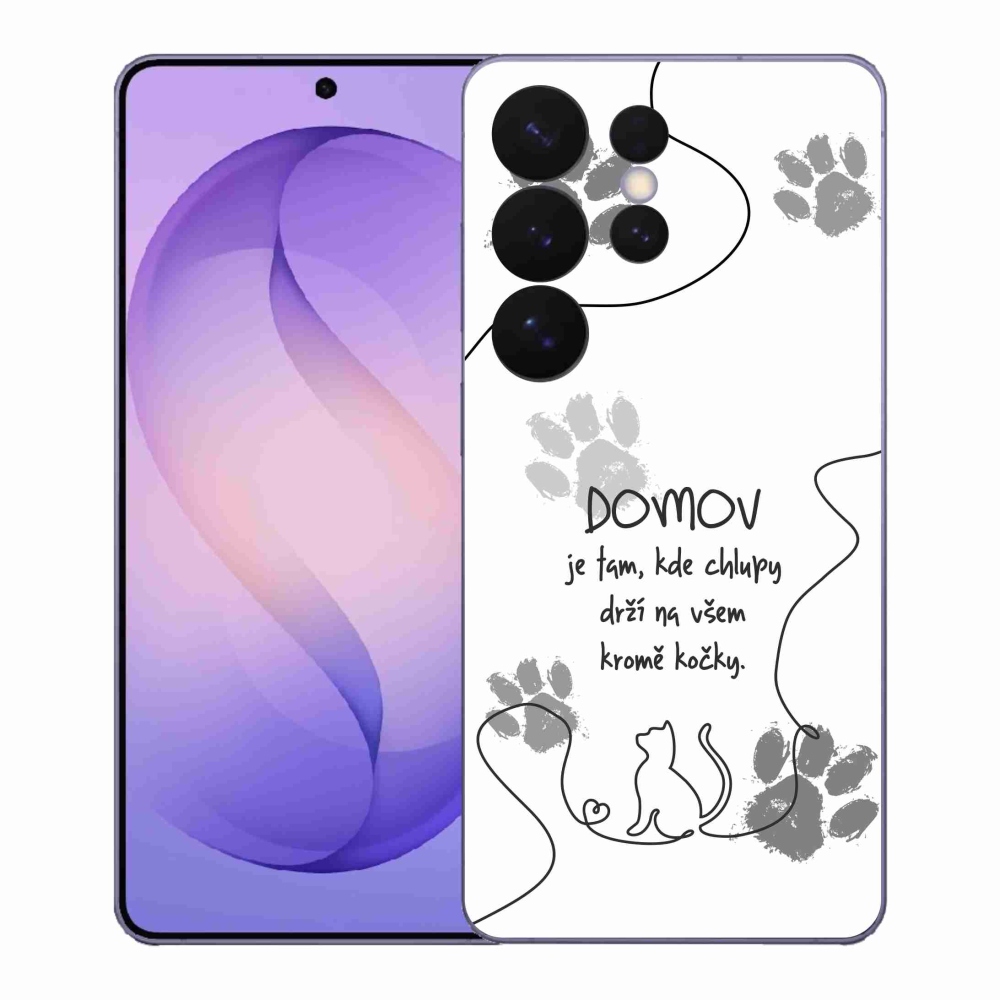 Gél borító mmCase Samsung Galaxy S26 Ultra készülékhez - macska motívum fehér háttérrel