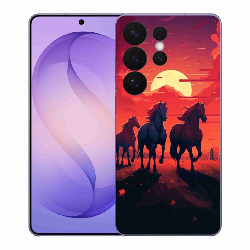 Gél borítás mmCase Samsung Galaxy S26 Ultra - lovak és naplemente