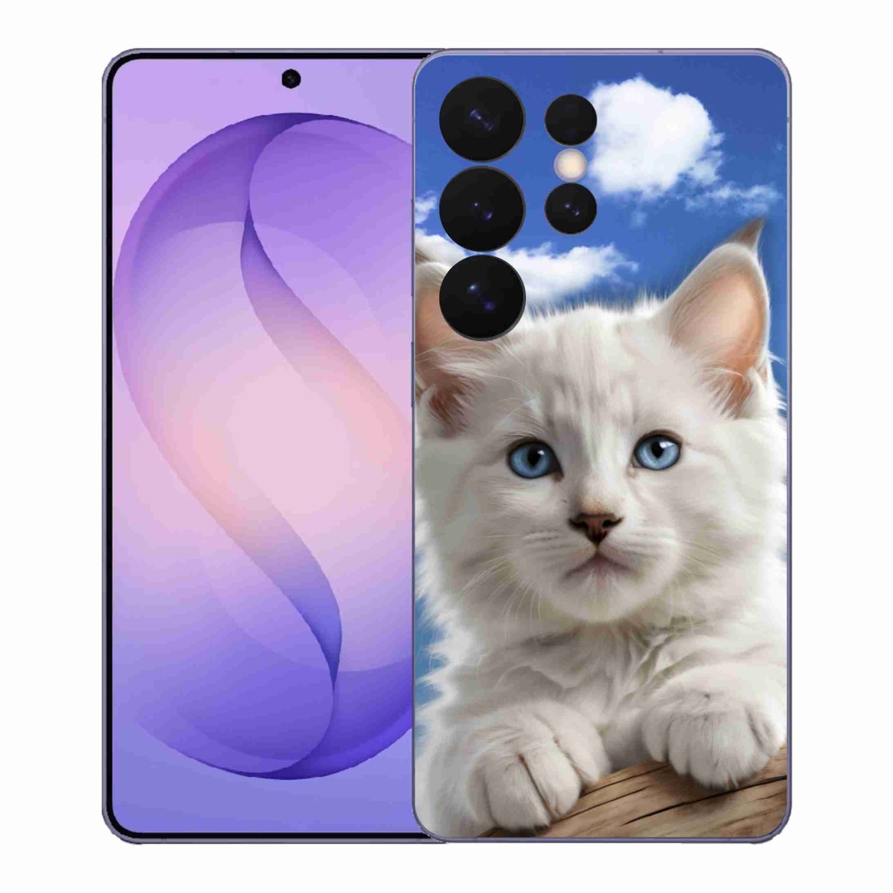 Gél borítás mmCase Samsung Galaxy S26 Ultra készülékhez - cica és felhők