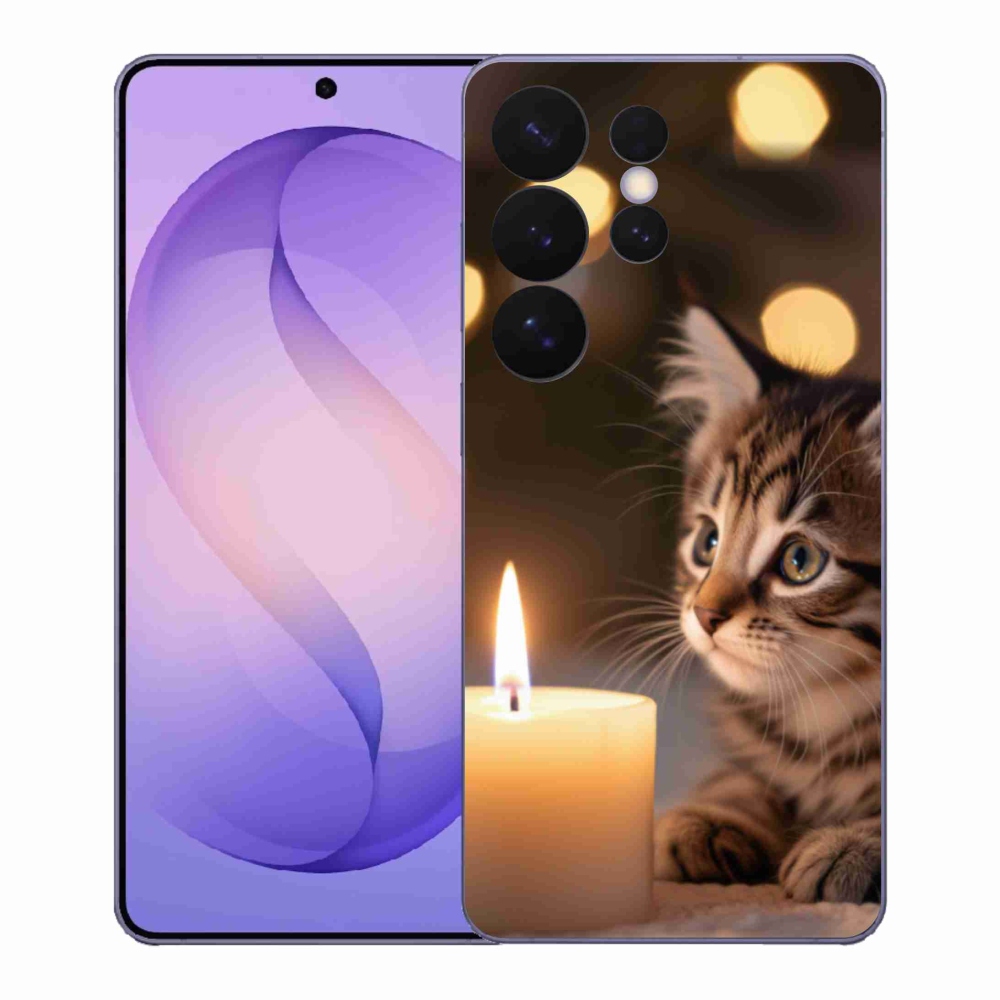 Gél borítás mmCase Samsung Galaxy S26 Ultra készülékhez - cica és gyertya