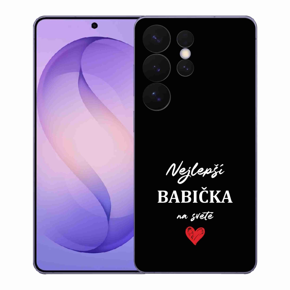 Gél borítás mmCase Samsung Galaxy S26 Ultra - Best Grandma 1 fekete háttérrel