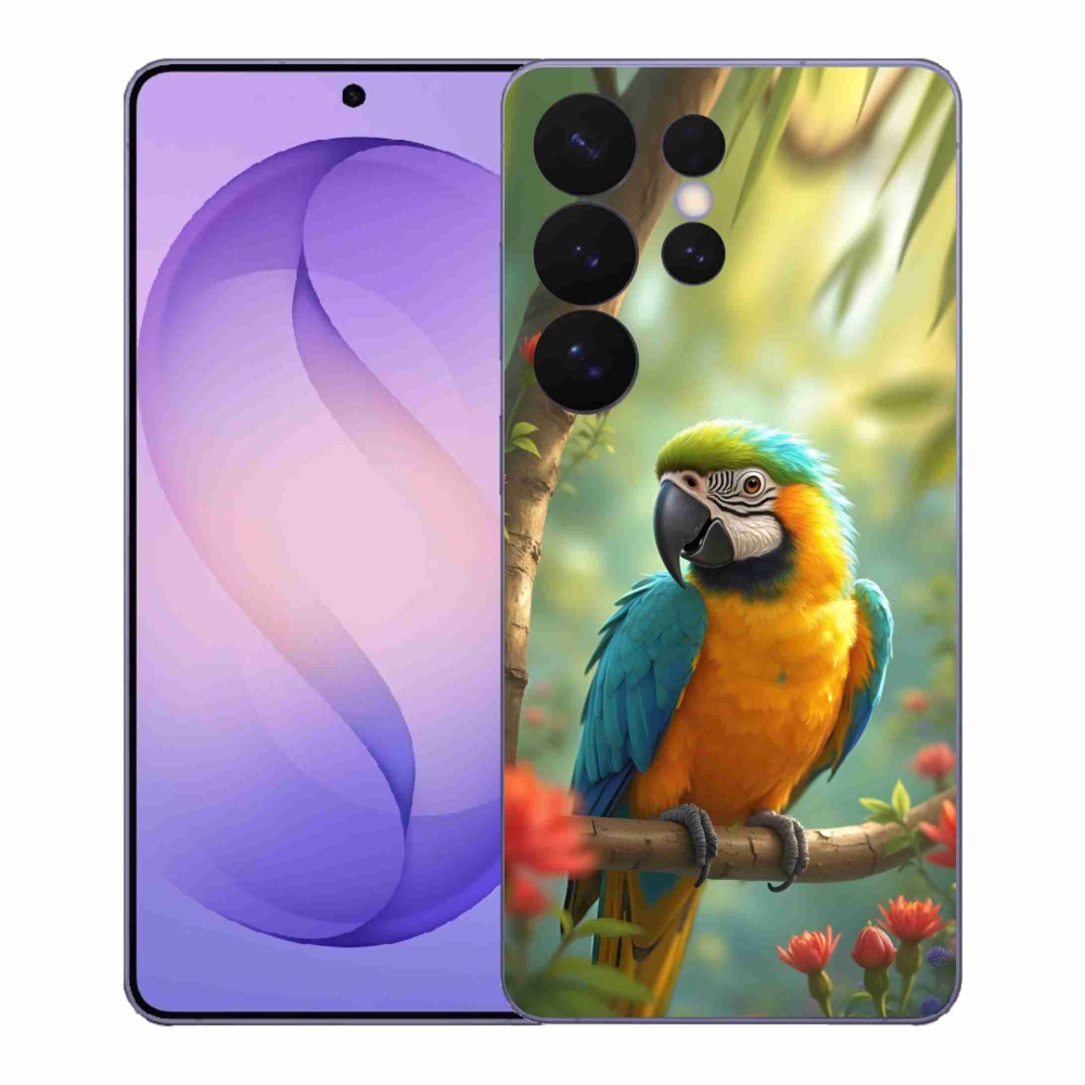 Zselés borítás mmCase Samsung Galaxy S26 Ultra - papagáj ara kék és sárga