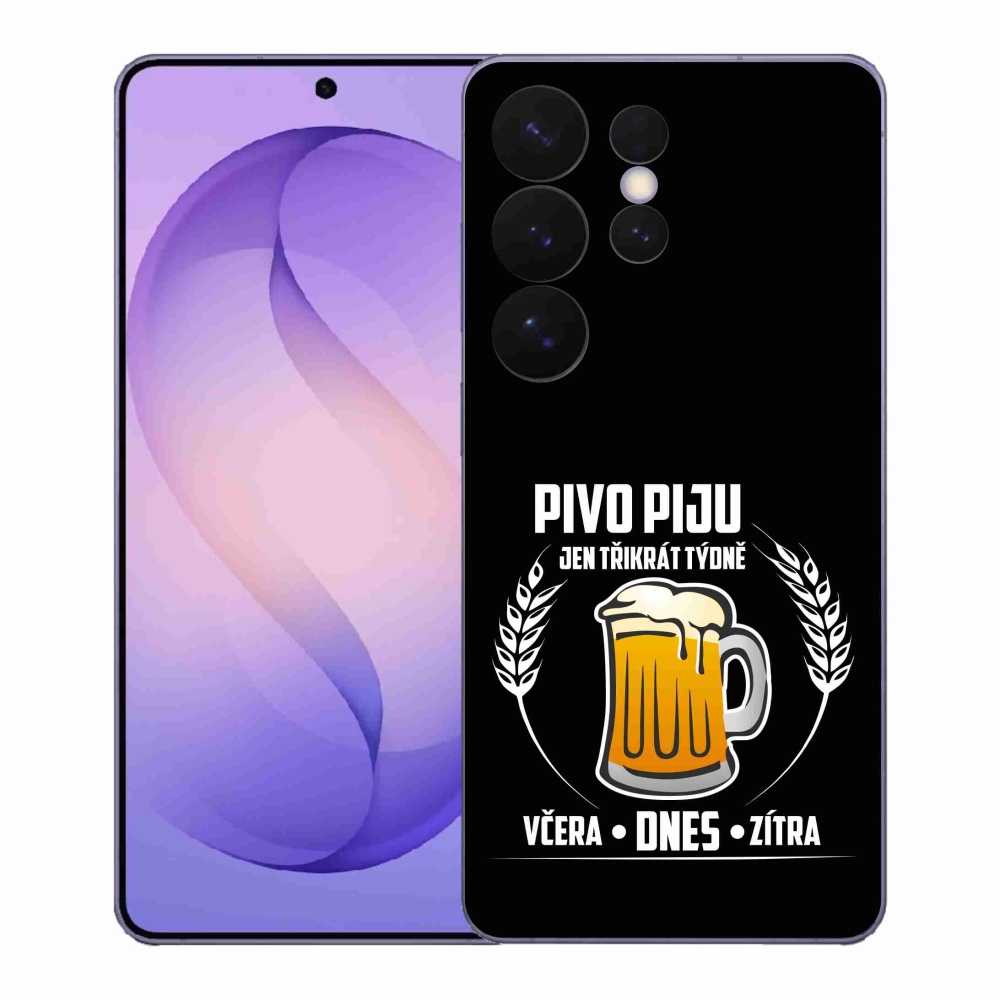 Gél borítás mmCase Samsung Galaxy S26 Ultra - sör motívum fekete háttérrel