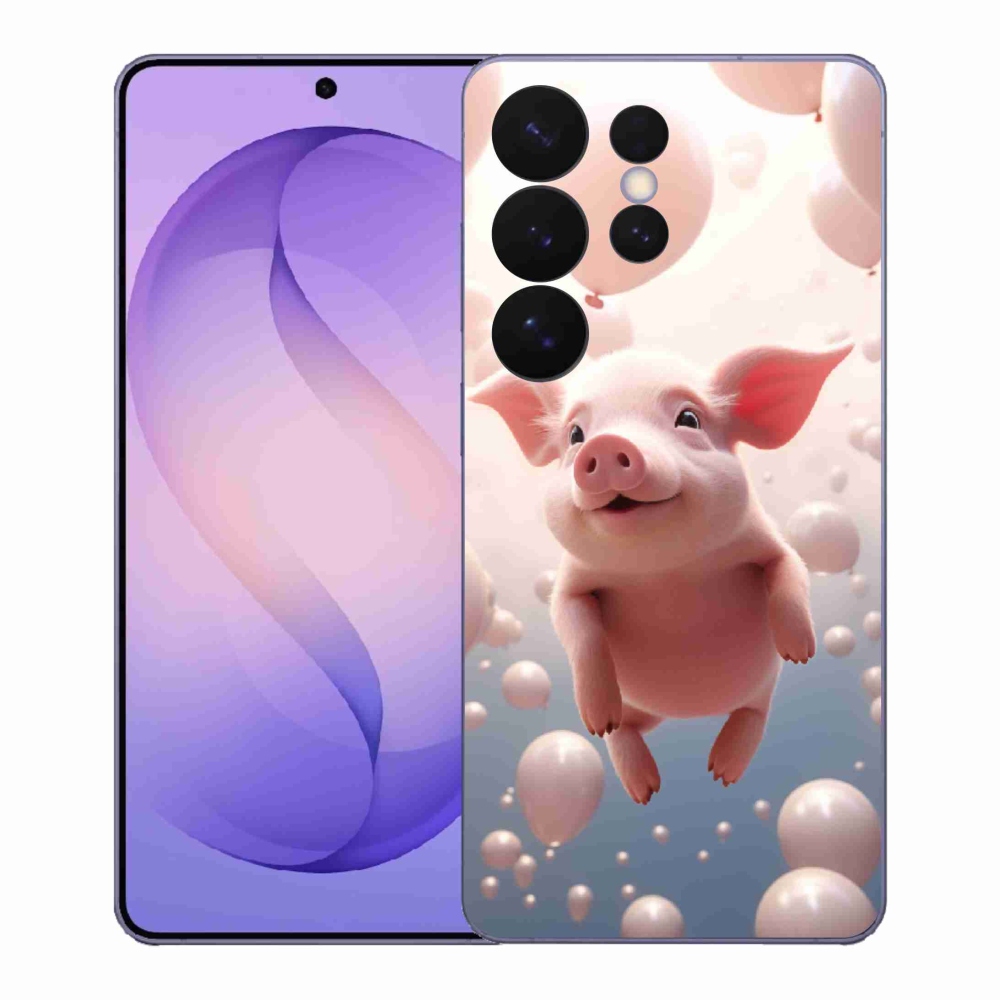 Gél borítás mmCase Samsung Galaxy S26 Ultra - malac lufikkal