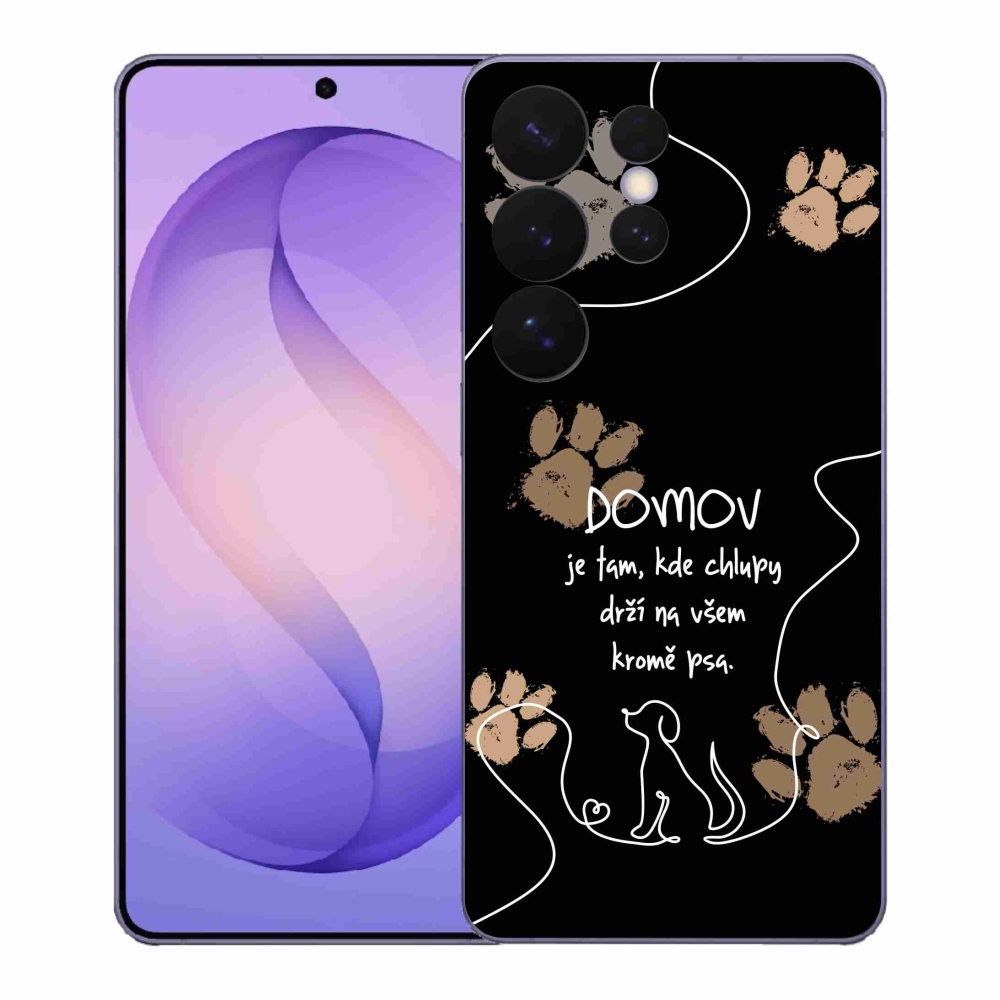 Gél borítás mmCase Samsung Galaxy S26 Ultra - kutya motívum fekete háttérrel