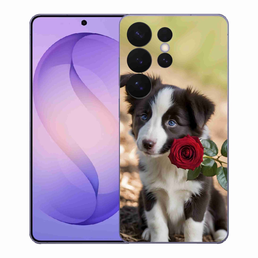 Gél borítás mmCase Samsung Galaxy S26 Ultra - aranyos border collie rózsával