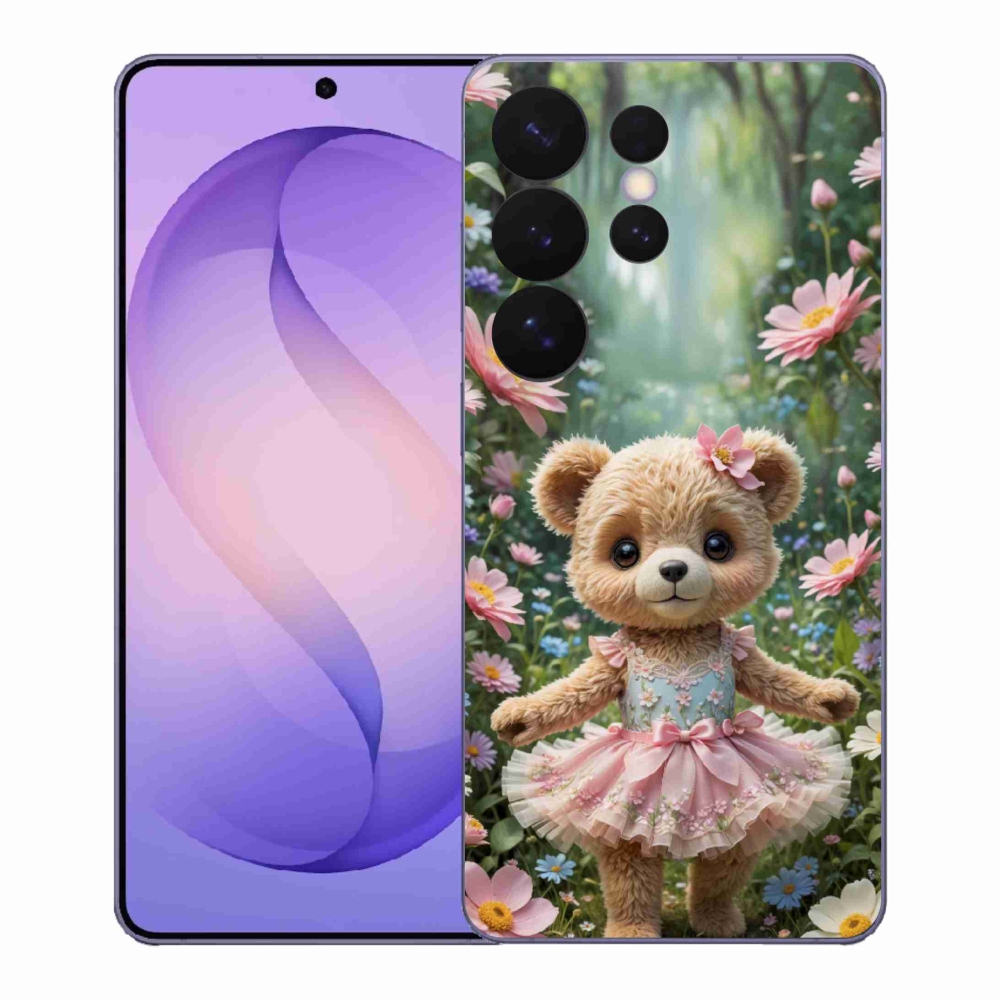 Gél borítás mmCase Samsung Galaxy S26 Ultra készülékhez - aranyos mackó virágokkal