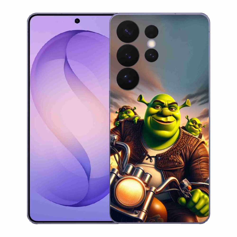 Zselés borítás mmCase Samsung Galaxy S26 Ultra készülékhez - Shrek egy motorkerékpáron