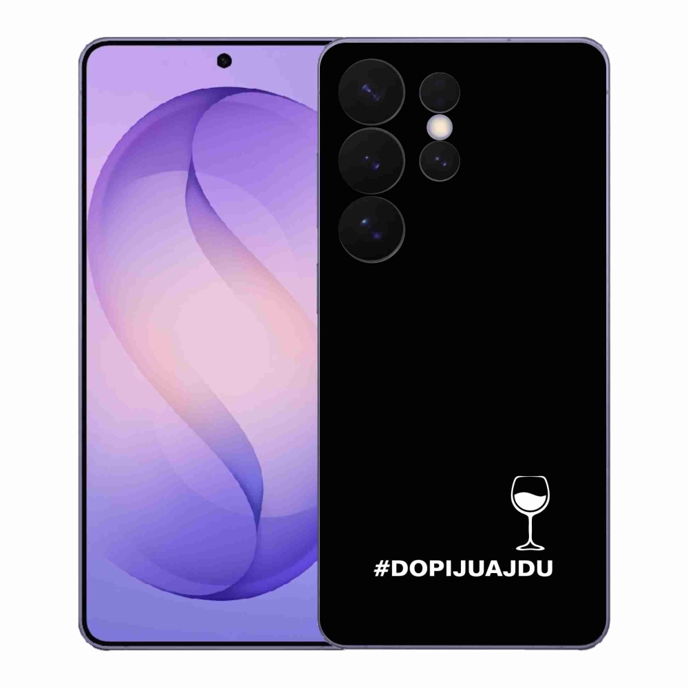 Gél borítás mmCase Samsung Galaxy S26 Ultra készülékhez - bor motívum fekete alapon